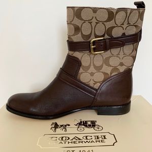 COACH CAMERON SIGNATURE LEATHER BOOTS